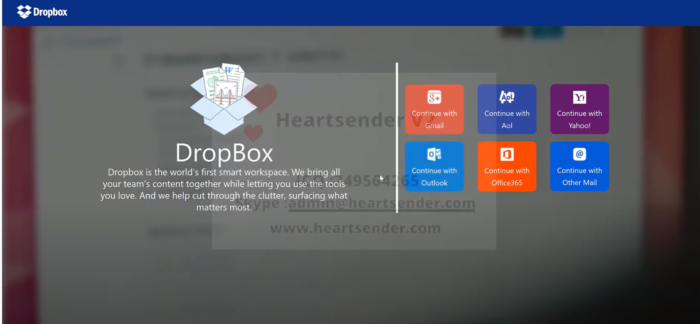 dropbox login email scam