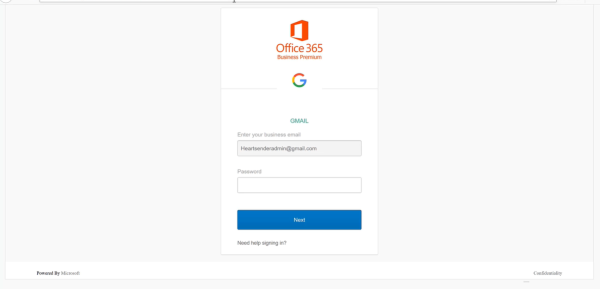 All Domain Office 365 Scam page